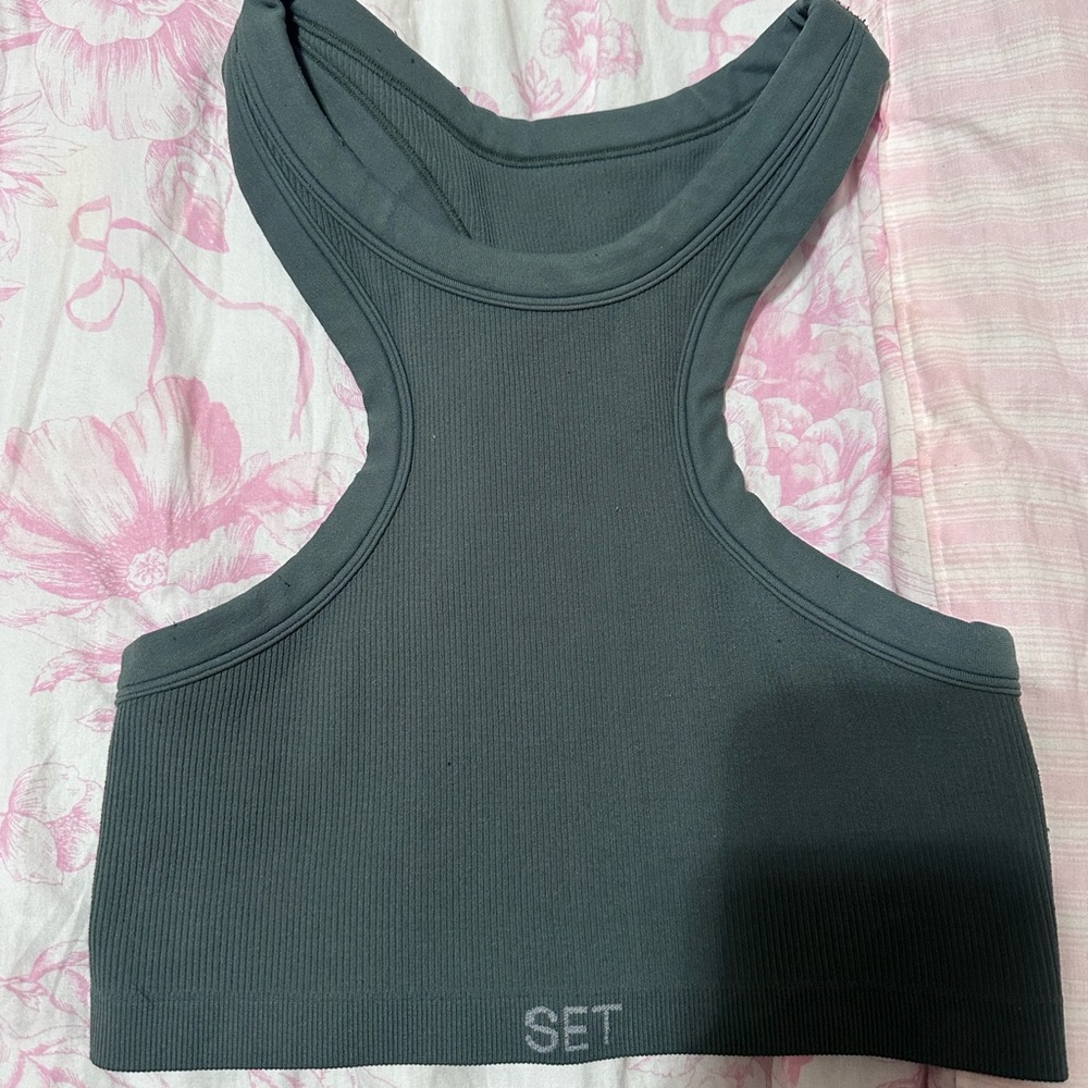 SET Active Charcoal Ribbed Top